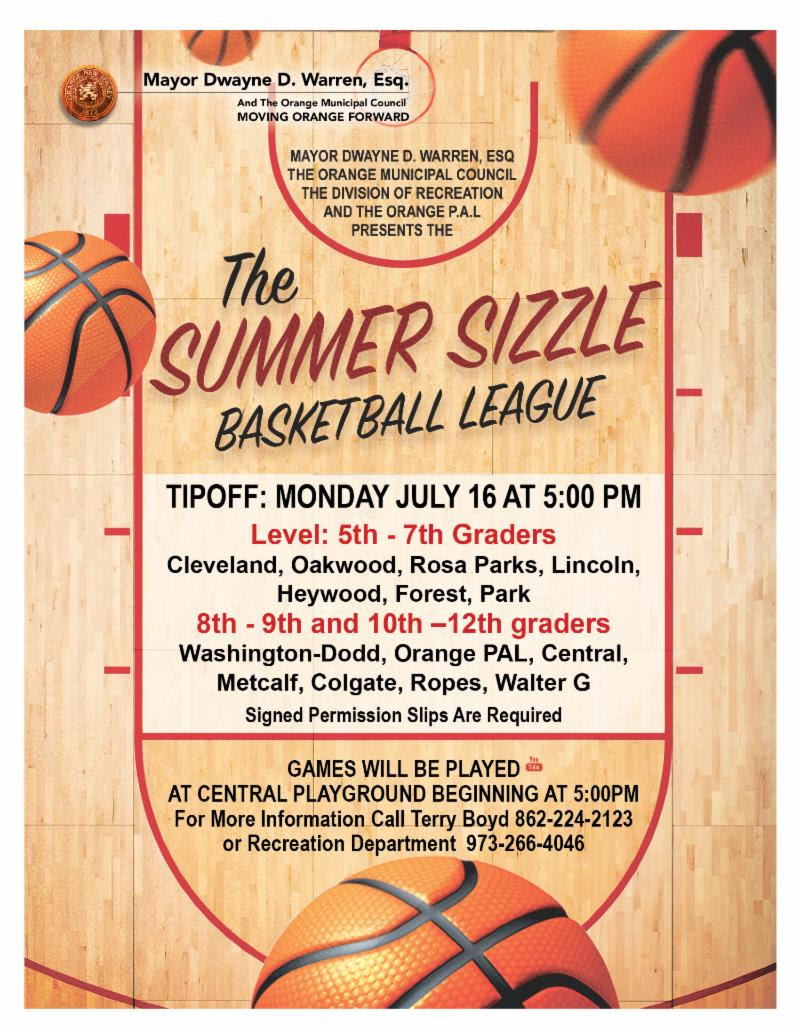 Join Us for the Summer Sizzle Basketball League Orange City Council
