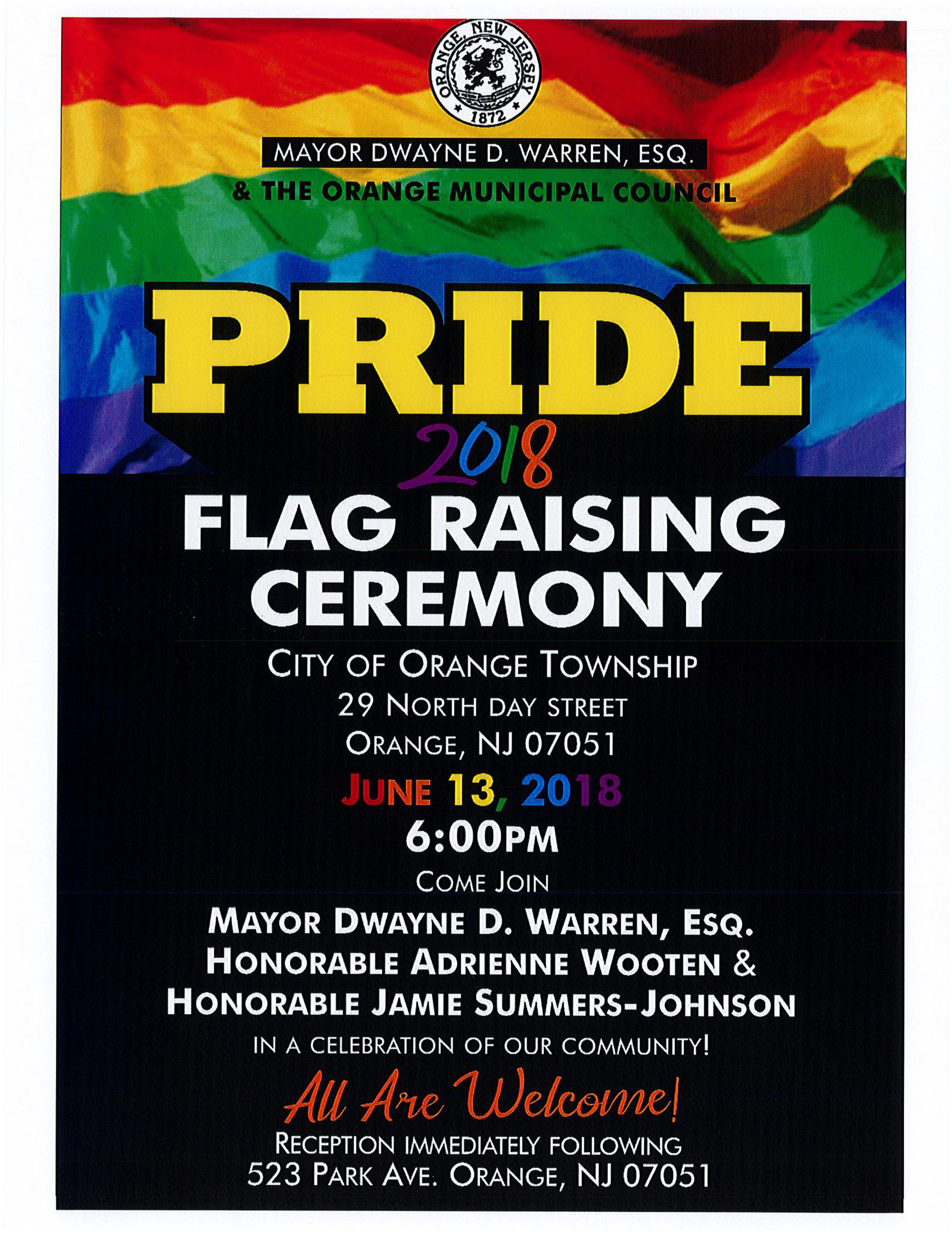 Pride Flag Raising Ceremony – Orange City Council