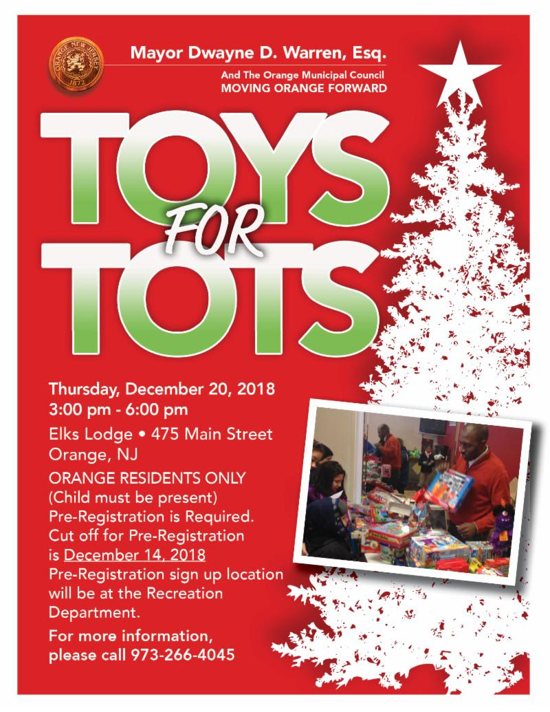 Toys for Tots PreRegistration Required Orange City Council